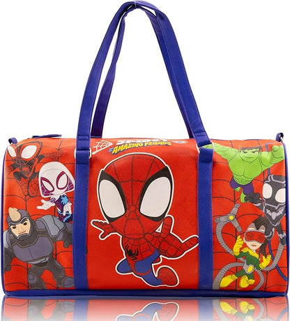 Marvel Spidey and His Amazing Friends Mini Duffle Bag for Kids | Marvel Travel Bag with Superhero Print | Lightweight Overnight Bag with Shoulder Strap | Ages 3+
