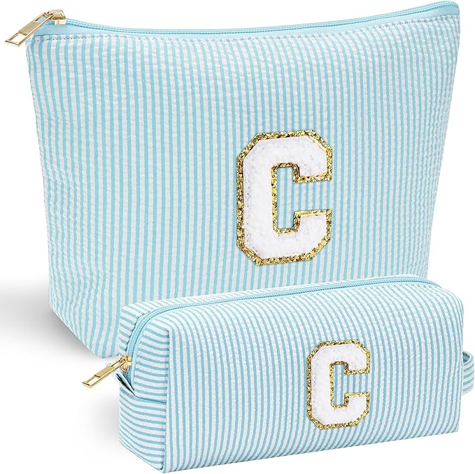 YOOLIFE Christmas Gifts For Teenage Girls Stocking Stuffers For Teen Girls Initial Makeup Bag | Cosmetic Travel Toiletry Bag | 9 10 11 12 13 14 15 Years Old | Teen Girl Gifts Trendy Stuff C