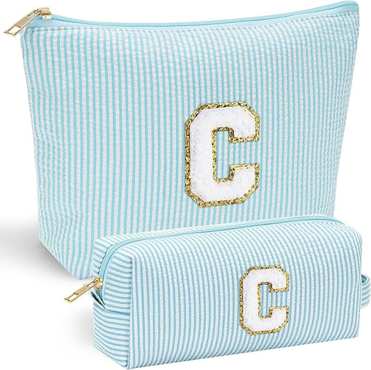 YOOLIFE Christmas Gifts For Teenage Girls Stocking Stuffers For Teen Girls Initial Makeup Bag | Cosmetic Travel Toiletry Bag | 9 10 11 12 13 14 15 Years Old | Teen Girl Gifts Trendy Stuff C