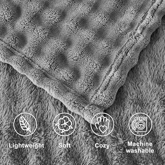 SOCHOW Travel Blanket for Airplane Train and Car, Soft Travel Blanket or Pillow 2 in 1 Compact with Portable Bag Pillowcase, Flight Blanket with Luggage Sleeve and Backpack Clip, Grey