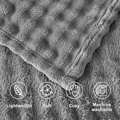 SOCHOW Travel Blanket for Airplane Train and Car, Soft Travel Blanket or Pillow 2 in 1 Compact with Portable Bag Pillowcase, Flight Blanket with Luggage Sleeve and Backpack Clip, Grey