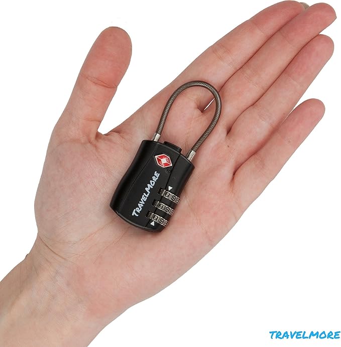 8 Pack TSA Approved Travel Combination Cable Luggage Locks for Suitcases - 4 Black & 4 Orange