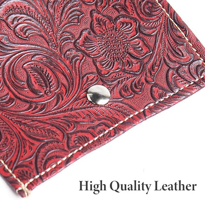 Pill Organizer,LIZIMANDU Weekly Travel Pill Case Box Medication Reminder Daily AM PM, Day Night 7 Compartments,for 4 Times A Day, 7 Days a Week-Includes Leather PU Carrying Case(1-Carved Red)