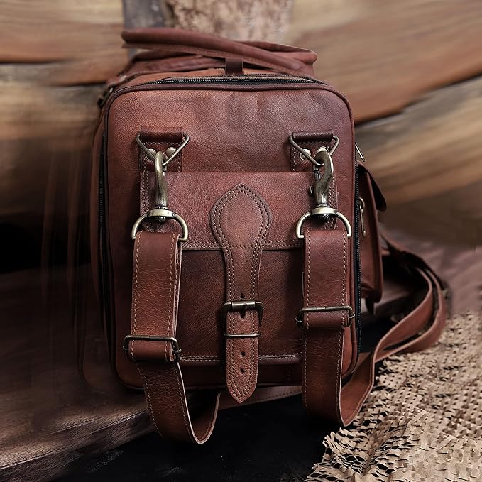 Genuine Leather Duffle Bag 24 Inch Handmade Vintage Travel Case Luggage Bags for Men, Overnight Carry On Duffel Bag Medium Weekender Gym Bag for Men and Women