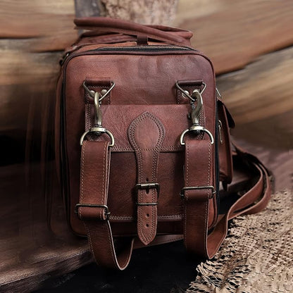 Genuine Leather Duffle Bag 24 Inch Handmade Vintage Travel Case Luggage Bags for Men, Overnight Carry On Duffel Bag Medium Weekender Gym Bag for Men and Women