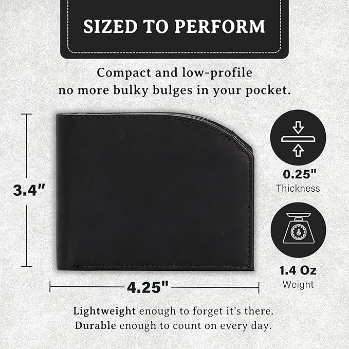 ROGUE WALLET Tailored Genuine Leather Wallets – RFID Blocking, Durable & Stylish Front-Pocket Comfort - Holds 6–8 Credit Cards, ID Window, Extra Storage Pockets & More (Black)
