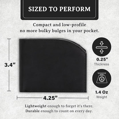 ROGUE WALLET Tailored Genuine Leather Wallets – RFID Blocking, Durable & Stylish Front-Pocket Comfort - Holds 6–8 Credit Cards, ID Window, Extra Storage Pockets & More (Black)