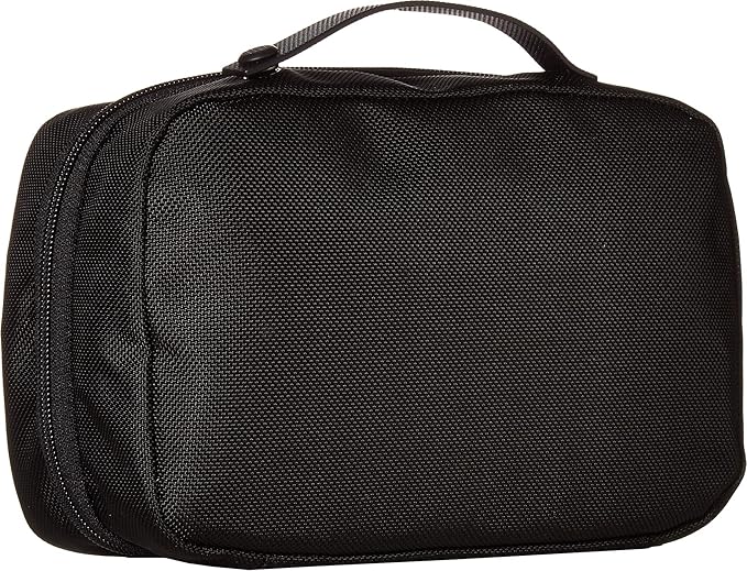 TUMI Alpha Split Travel Kit - Compact Toiletry Bag for Men & Women - Features Removable Leather Handle & 3 Zip Pockets - Black