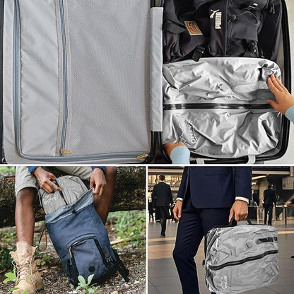 ONTYZZ Two Pack Travel Vacuum Compression Bags Space Saver Vacuum Bags Reusable Compression Bag with IP67 Waterproof Zipper for Travel Suitcases and Backpack,Grey（NO PUMP!）