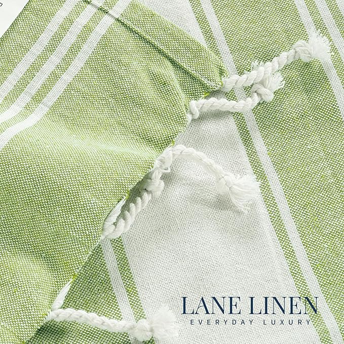 LANE LINEN Turkish Beach Towel 2 Pack, Oversized Beach Towel 39"x71", Lightweight Beach Essentials for Women, Large Pool Towel, Absorbent & Quick Dry, Sand Free Beach Towel - Jade Lime
