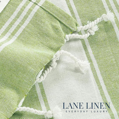 LANE LINEN Turkish Beach Towel 2 Pack, Oversized Beach Towel 39"x71", Lightweight Beach Essentials for Women, Large Pool Towel, Absorbent & Quick Dry, Sand Free Beach Towel - Jade Lime