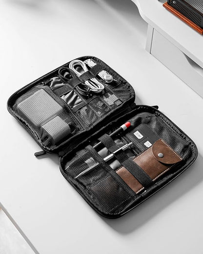 BAGSMART Large Electronics Organizer Travel Case, Travel Cable Organizer Bag for Travel Essentials, Travel Tech Organizer as Travel Accessories, Cord Organizer for Phone, Power Bank SD Card, Blue