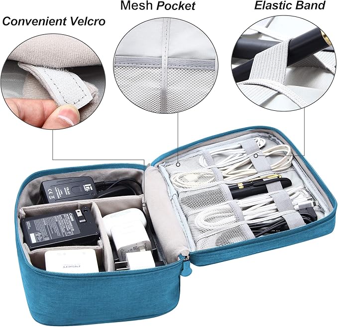 SELLYFELLY Electronics Organizer Travel Universal Cable Organizer Bag Waterproof Electronics Accessories Storage Cases for Cable, Charger, Phone, USB, SD Card, Hard Drives, Power Bank, Cords