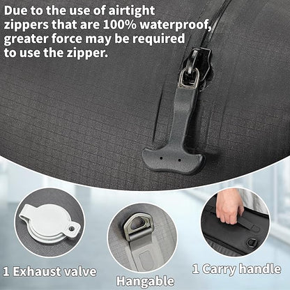 Compression Packing Cubes for Travel, Small Vacuum Bags for Business Trip, 12 Inch Professional IP67 Reusable Packing Cubes, Organizer Bags for Luggage for Women & Men(2 PACK, No Pump)