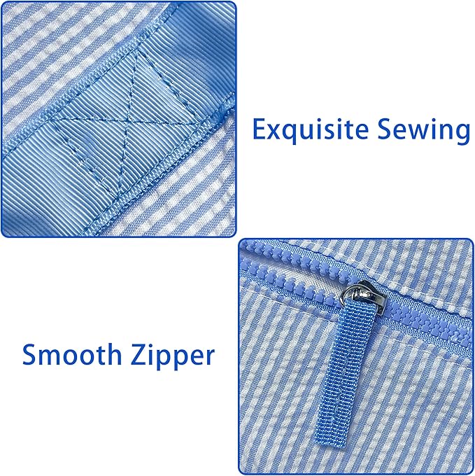 Gabigaba Kids Travel Overnight Bag Seersucker Carry On Lightweight Weekender Duffel Bag for Boys and Girls (Babyblue)