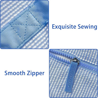 Gabigaba Kids Travel Overnight Bag Seersucker Carry On Lightweight Weekender Duffel Bag for Boys and Girls (Babyblue)