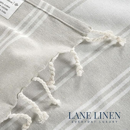LANE LINEN Turkish Beach Towels for Women, Set of 6 - Large 39"x71", Pre-Washed, No-Shrink, Sand-Free, Quick Dry, Lightweight, Soft Beach Bath Towels - Vintage Beach