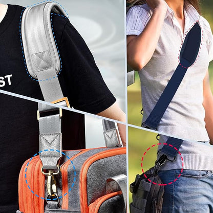 ZINZ 60" Universal Bag Strap with Ultra-Thick Fixed Breathable Pad Adjustable Heavy-Duty Shoulder Strap for Laptop Bag Crossbody Luggage Gym Bag Camera Bag and More -Gray