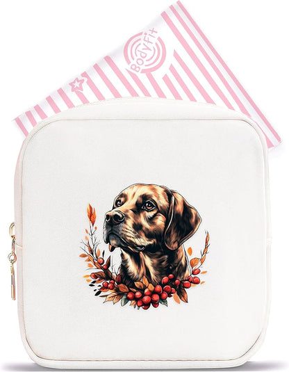 Labrador Mini Makeup Bag, Labrador Gift For Women Girls, Cute Portable Zipper Pouch Cosmetic Bag For Teen Girls Kids, Small Storage Bag For Sanitary Pad, Period napkin bag!