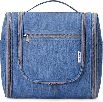 Narwey Hanging Toiletry Bag for Women Travel Makeup Bag Organizer Toiletries Bag Men for Cosmetics Essentials Accessories (Large, Navy Blue)