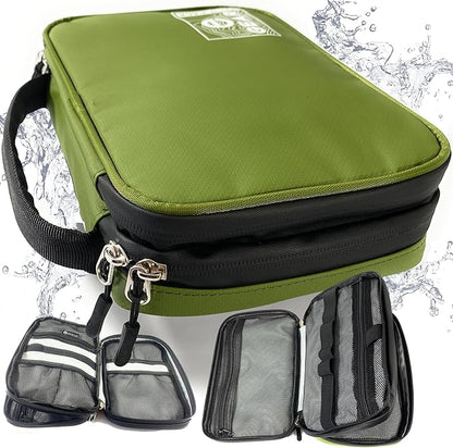 Enthusiast Gear Waterproof Electronics Organizer – Durable Travel Case for Cords, Chargers, and Gadgets – Compact, Lightweight, and Perfect for Outdoor Adventures or Daily Use (Green)