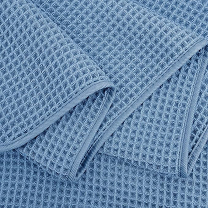 POLYTE Microfiber Oversize Quick Dry Lint Free Bath Towel, 60 x 30 in, 4 Pack (Waffle Weave)