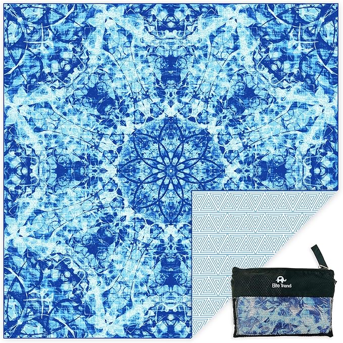 Quick Dry Towel Extra Extra Large 72x72 Inch - Microfiber Beach Towel - Perfect for Beach, Travel, Swimming, Pool, Yoga, Hiking, Camping - Lightweight, Fast Drying, Compact for Adults (Blue Wonder)