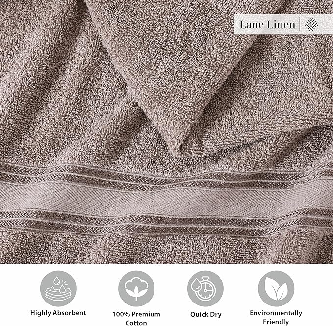 LANE LINEN Large Bath Towels - 100% Cotton Bath Sheets Extra Large, Oversized Bath Towels for Adults, Zero Twist, Quick Dry Bath Sheet Set, Body Towels, 4 Piece Bath Towel Sets for Bathroom- Platinum