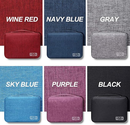 SELLYFELLY Electronic Bag Travel Cable Accessories Bag Waterproof Double Layer Electronics Organizer Portable Storage Case for Cable, Cord, Charger, Phone, Adapter, Power Bank, Kindle, Hard Drives