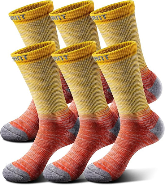 BULLIANT Compression Socks for Men 6Pairs, Athletic Crew Socks Cushioned For Men Sports Running-Arch Support