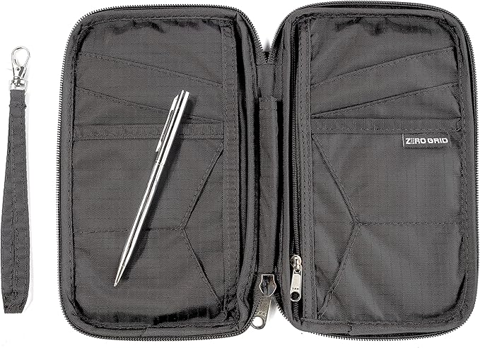 Passport Holder Family up to 6 Passports, Large Passport Wallet and Premium Travel Document Holder Organizer with RFID Anti-Theft Blocking - 7 Bonus RFID Blocking Sleeves - Shadow