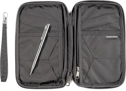 Passport Holder Family up to 6 Passports, Large Passport Wallet and Premium Travel Document Holder Organizer with RFID Anti-Theft Blocking - 7 Bonus RFID Blocking Sleeves - Shadow