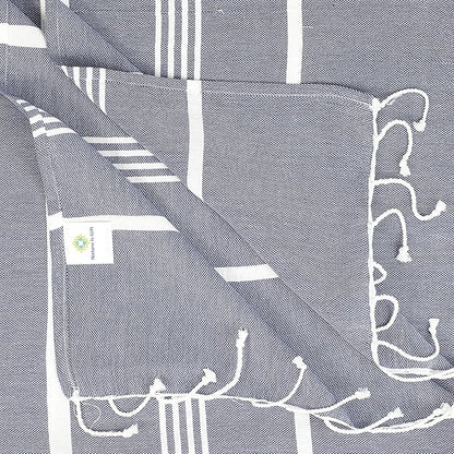 Beach Towel 100% Cotton Turkish Beach Towel Adult 38x70 Inch Pre-washed Absorbent Extra Large|Sand Free Quick Dry BathTowels|Lightweight Blanket|Travel Cruise Camping Spa Gym Yoga Towel|Blue Depths