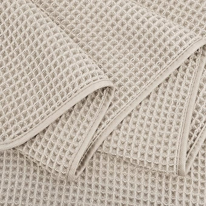POLYTE Microfiber Oversize Quick Dry Lint Free Bath Towel, 60 x 30 in, 4 Pack (Waffle Weave)