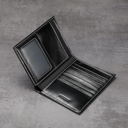 HISCOW Italian Leather Passport Holder for Travel - RFID Blocking Wallet Cover with Secure Organizer for Men & Women, US & Foreign Trips, Antiqued Black