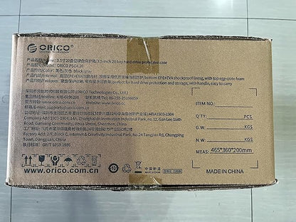 ORICO Hard Drive Case 3.5inch 20-Bay HDD/SSD Multi-Protection Storage Suitcase with Foam Hard Case Shockproof Anti-Static MoistureProof Carrying Box-PSC L20