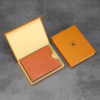 HISCOW Minimalist Passport Sleeve - Italian Calfskin (Tan)