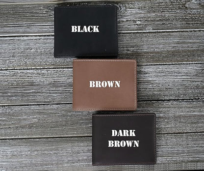 Custom Wallets For Men, Personalized Gifts For Men, Personalized Wallet For Men, Customized Engraved Full Grain Leather with RFID Blocking, Custom Gifts, Customized Wallets For Fathers Day, (Brown)