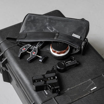 GOBAGS Production Zipper Bags - Electronics & Camera Accessories Bag - Cable organizer, Gear Accessory Pouch, Travel Camera Essentials (Small, Black)