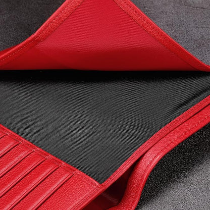 HISCOW Italian Leather Passport Holder for Travel - RFID Blocking Wallet Cover with Secure Organizer for Men & Women, US & Foreign Trips, Red