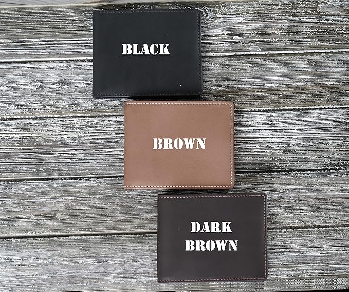 Custom Wallets For Men, Personalized Gifts For Men, Personalized Wallet For Men, Customized Engraved Full Grain Leather with RFID Blocking, Custom Gifts, Customized Wallets For Fathers Day (Black)