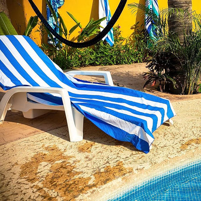 Quick Dry Towel Extra Large 78x35 Inch - Microfiber Beach Towel - Perfect for Beach, Travel, Swimming, Pool, Yoga, Hiking, Camping - Lightweight, Fast Drying, Compact for Adults (Cabana Blue)