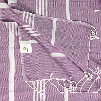 Beach Towel 100% Cotton Turkish Beach Towel Adult 38x70 Inch Pre-washed Absorbent Extra Large|Sand Free Quick Dry BathTowels|Lightweight Blanket|Travel Cruise Camping Spa Gym Yoga Towel|Red Purple