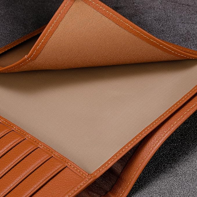 HISCOW Italian Leather Passport Holder for Travel - RFID Blocking Wallet Cover with Secure Organizer for Men & Women, US & Foreign Trips, Tan