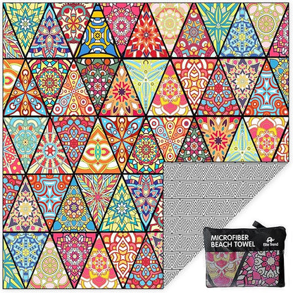 Quick Dry Towel Extra Extra Large 72x72 Inch - Microfiber Beach Towel - Perfect for Beach, Travel, Swimming, Pool, Yoga, Hiking, Camping - Lightweight, Fast Drying, Compact for Adults (Havana)