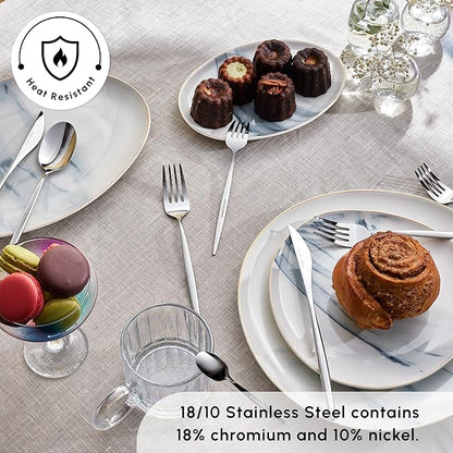 Karaca Lizbon 60-Piece Cutlery Set for 12 People -18/10 Stainless Steel, Dinnerware Tableware Silverware Service, includes Forks, Spoons, knives, forks, Teaspoons, Mirror Polished, Dishwasher Safe