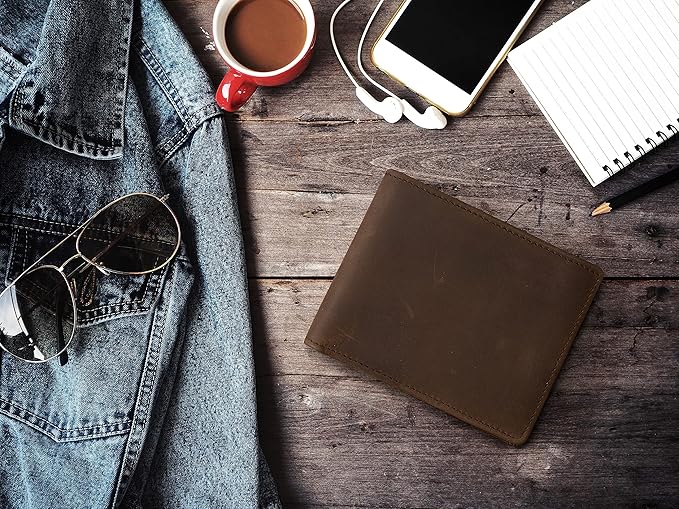 Stealth Mode Leather Bifold Wallet for Men With ID Window and RFID Blocking