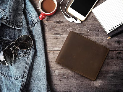 Stealth Mode Leather Bifold Wallet for Men With ID Window and RFID Blocking