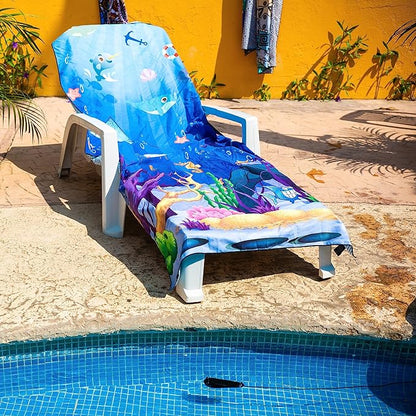 Elite Trend Microfiber Beach Towel for Adults with Bag - Extra Large 78x35 inch Lightweight Sand Free Quick Dry Towel for Travel, Swimming, Yoga, Camping (Sea Animal)