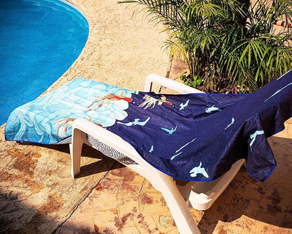 Quick Dry Towel Extra Large 78x35 Inch - Microfiber Beach Towel - Perfect for Beach, Travel, Swimming, Pool, Yoga, Hiking, Camping - Lightweight, Fast Drying, Compact for Adults (Koi Fish)